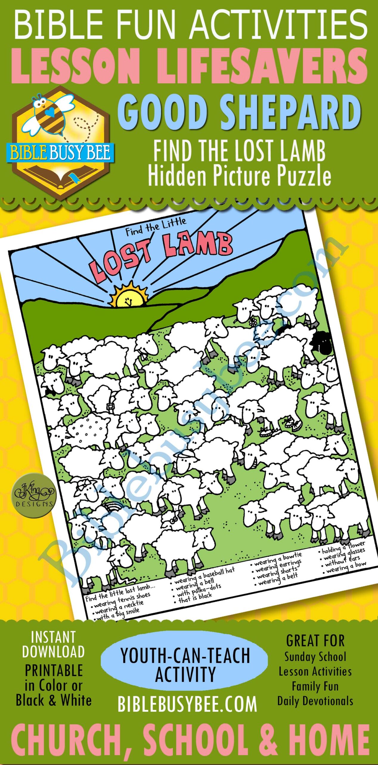 GOOD SHEPHERD Find the Lost Lamb picture puzzle